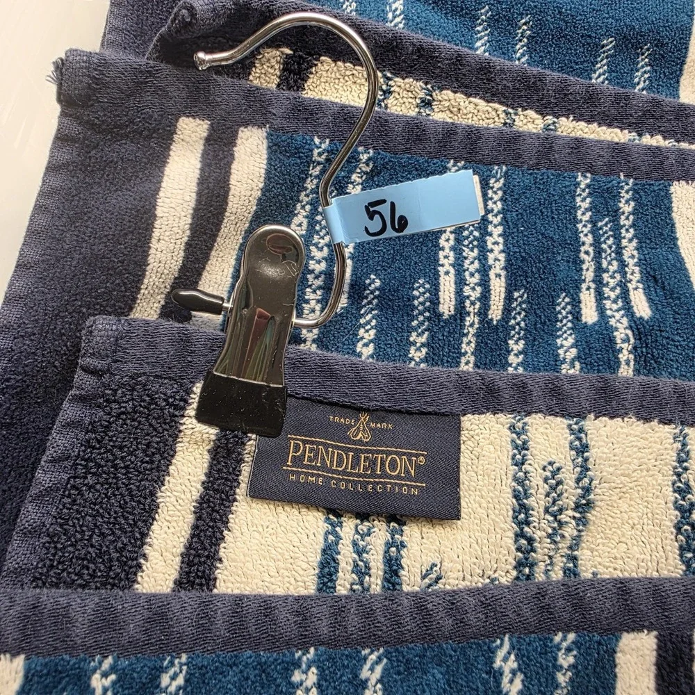 Pendleton Home Collection Bath Beach Towel Southwest Tribal Blue White 40x66